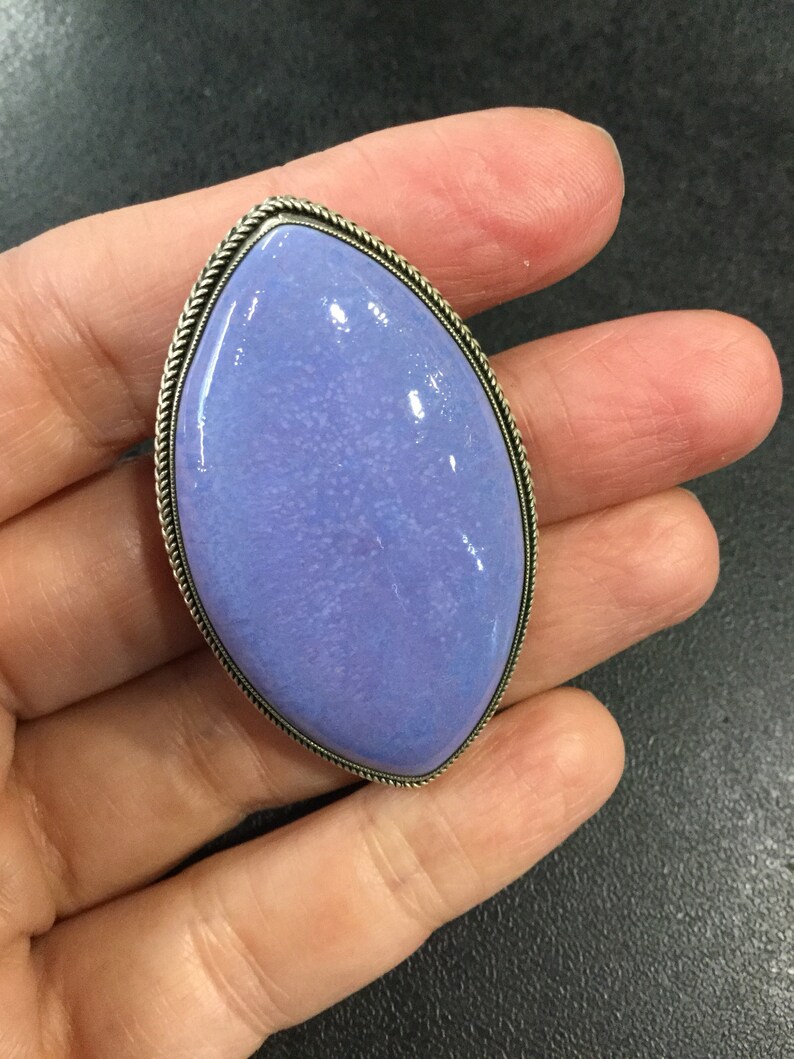 lilac Silver ruskin pottery brooch