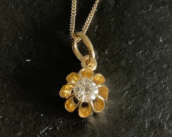 18ct gold diamond pendant   ,upcycled ,converted