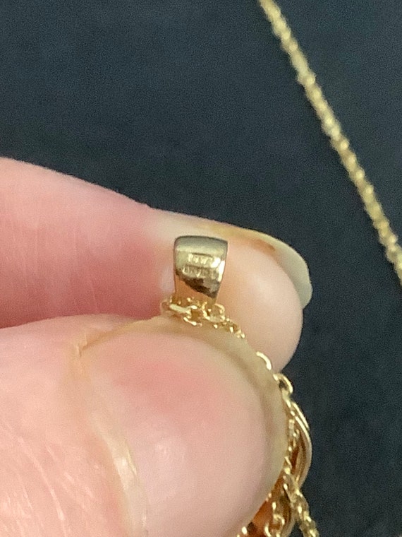 9ct gold ruby and diamond pendant - image 6