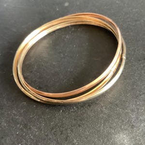 9ct three colour gold Russian bangle