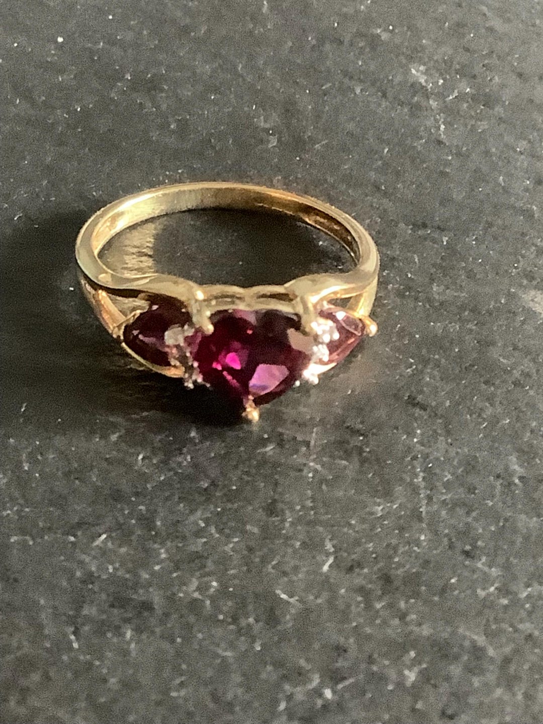 9ct Gold Rhodonite Garnet and Diamond Ring - Etsy