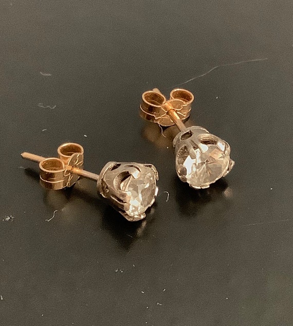 9ct gold faux diamond stud earrings