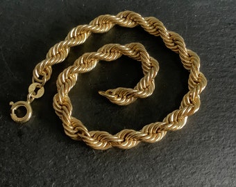 9ct gold rope bracelet