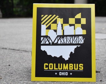 Columbus, Ohio Skyline Poster, Columbus Wall Art, Columbus Travel Print - Crew Soccer
