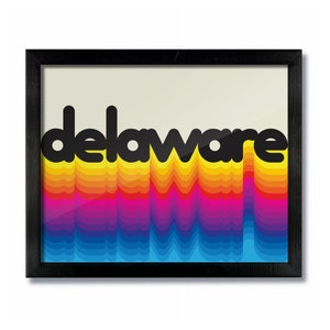 Delaware Rainbow Retro Vintage Poster Art Print