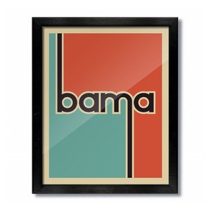 Alabama Bama Retro Vintage Poster Print, Wall Art, Travel Poster