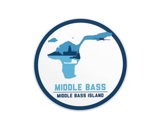 Middle Bass Island  Skyline Ohio  3in Sticker: Laptop, Water bottle, Bumper Sticker Travel Sticker Decal