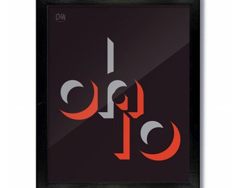 Ohio Black Out Poster Art Print