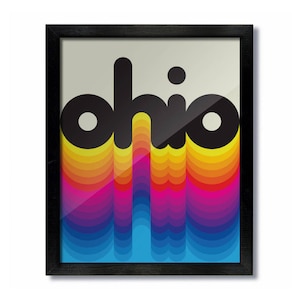 Ohio Rainbow Retro Vintage Poster Art Print