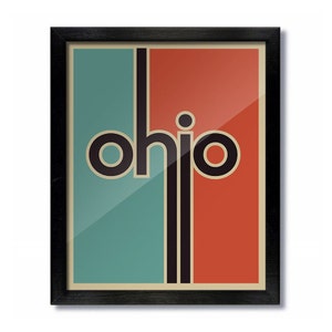 Ohio Retro Vintage Poster Print