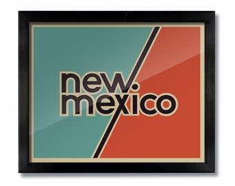 New Mexico Retro Vintage Poster Print, Wall Art, Travel Poster