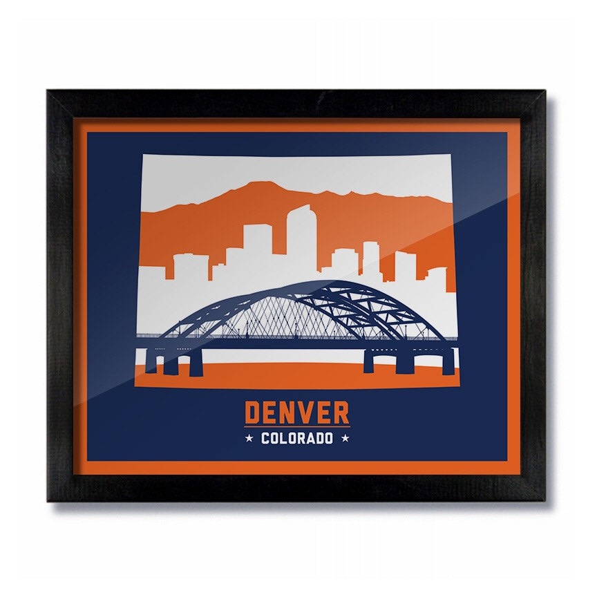 Denver Colorado Skyline Poster Print Wall Art Choose a Size Etsy
