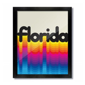 Florida Rainbow Retro Vintage Poster Art Print