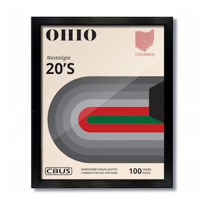 Columbus Ohio Nostalgia VHS Vintage Poster Art Print