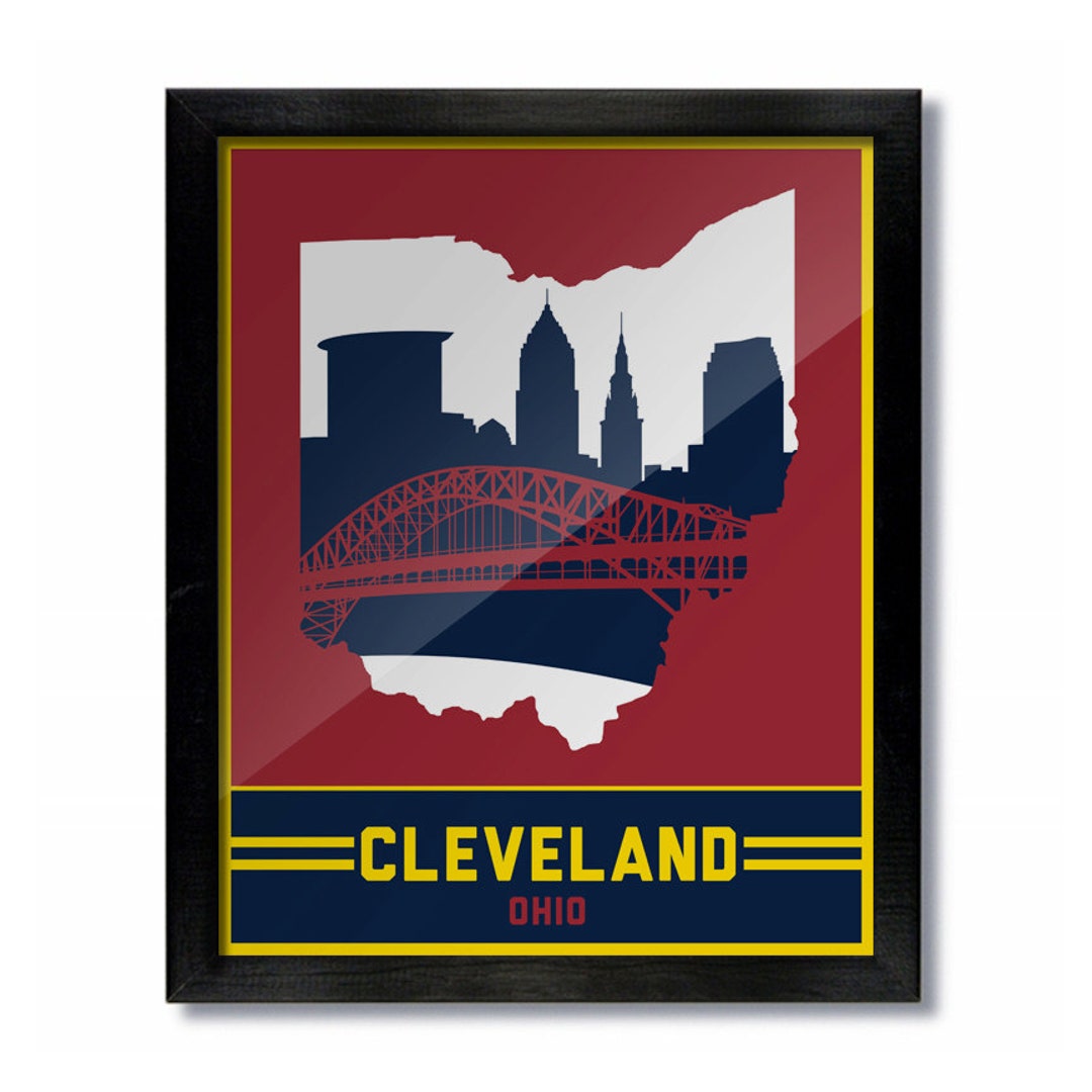 Cleveland Ohio Skyline Print, Cleveland Wall Art, Cleveland Ohio Travel