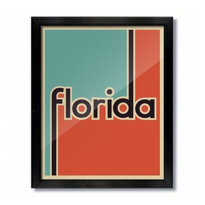 Florida Retro Vintage Poster Print, Wall Art, Travel Poster