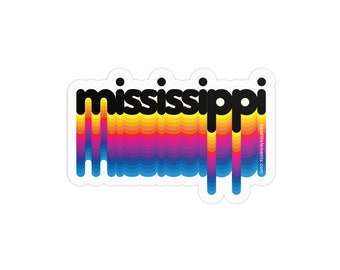 Rainbow Mississippi 3in Sticker: Laptop, Water bottle, Bumper Sticker Travel Sticker Decal