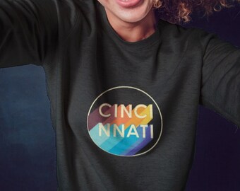 Cincinnati Ohio Color Shift Crew Neck Sweatshirt