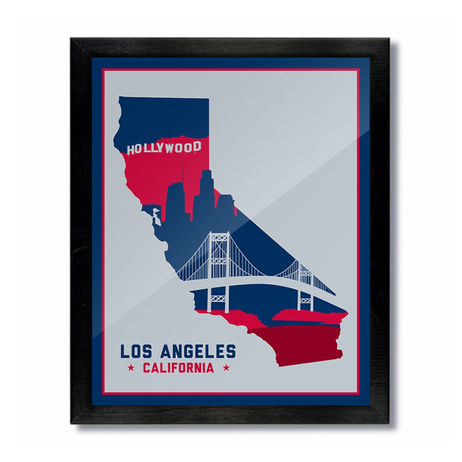 Los Angeles California Skyline Poster Print Wall Art Choose Etsy