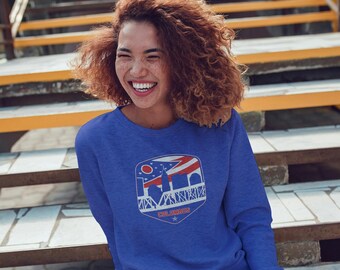 Columbus Ohio Flag Skyline Shield Blue Sweatshirt