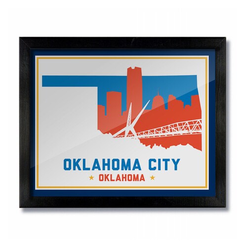 Oklahoha City Oklahoma OKC Skyline Poster Print Wall Art Etsy