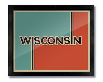 Wisconsin Retro Vintage Poster Print, Wall Art, Travel Poster