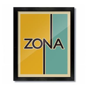 Arizona Zona Retro Vintage Poster Print, Wall Art, Travel Poster