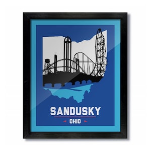 Sandusky, Ohio Skyline Poster Print: Wall Art Choose a Size -