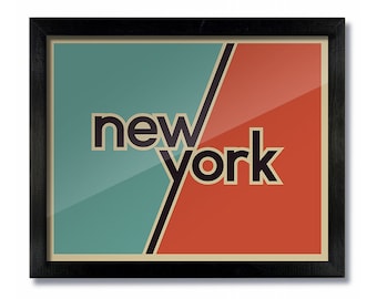 New York Retro Vintage Poster Print, Wall Art, Travel Poster