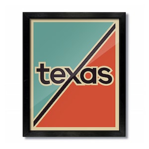 Texas Retro Vintage Poster Print, Wall Art, Travel Poster