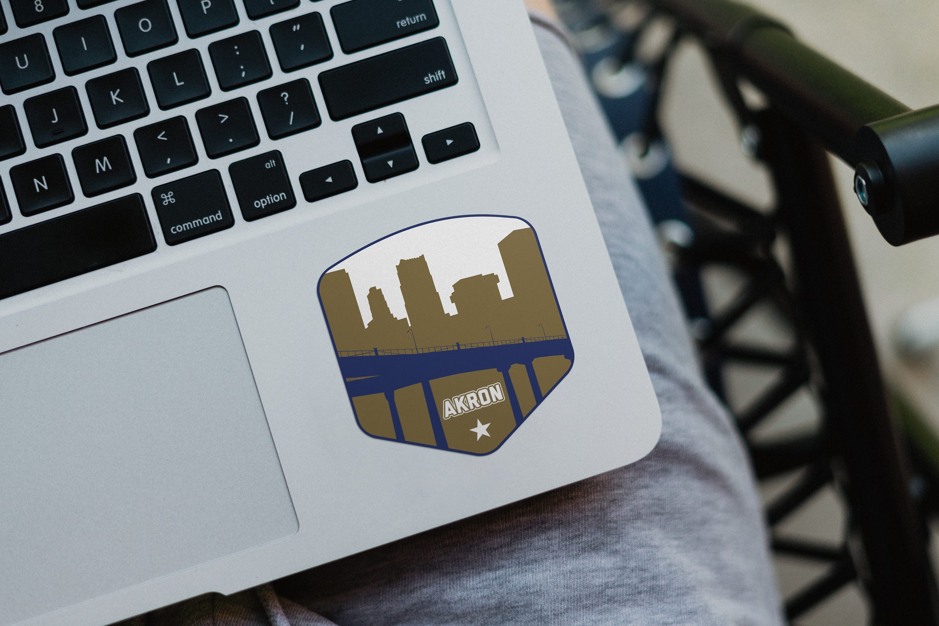 Akron Ohio Skyline Sticker - 3in Decal for Laptop, Water Bottle, Bumper ...