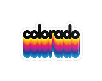 Rainbow Colorado 3in Sticker: Laptop, Water bottle, Bumper Sticker Travel Sticker Decal