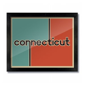Connecticut Retro Vintage Poster Print, Wall Art, Travel Poster