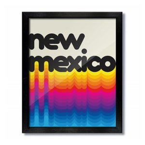 New Mexico Rainbow Retro Vintage Poster Art Print