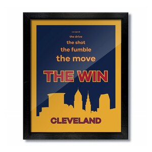 THE WIN Cleveland, Ohio Skyline Poster Print: Wall Art Choose a Size - Cavs Championship