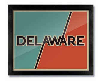 Delaware Retro Vintage Poster Print, Wall Art, Travel Poster