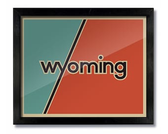 Wyoming Retro Vintage Poster Print, Wall Art, Travel Poster