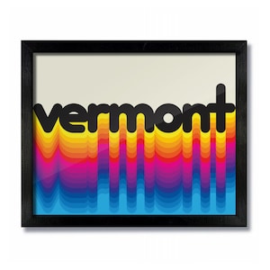 Vermont Rainbow Retro Vintage Poster Art Print