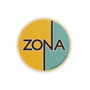Retro Arizona 3in Circle Sticker: Laptop, Water bottle, Bumper Sticker Travel Sticker Decal