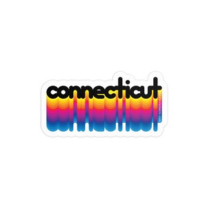 Rainbow Connecticut 3in Sticker: Laptop, Water bottle, Bumper Sticker Travel Sticker Decal
