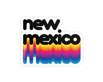 Rainbow New Mexico 3in Sticker: Laptop, Water bottle, Bumper Sticker Travel Sticker Decal