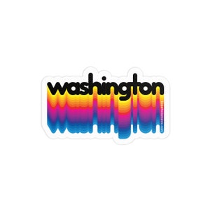 Rainbow Washington 3in Sticker: Laptop, Water bottle, Bumper Sticker Travel Sticker Decal