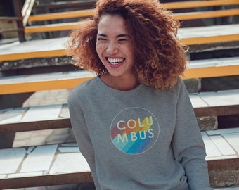 Columbus Ohio Color Shift Grey Crew Neck Sweatshirt