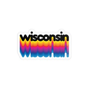 Rainbow Wisconsin 3in Sticker: Laptop, Water bottle, Bumper Sticker Travel Sticker Decal