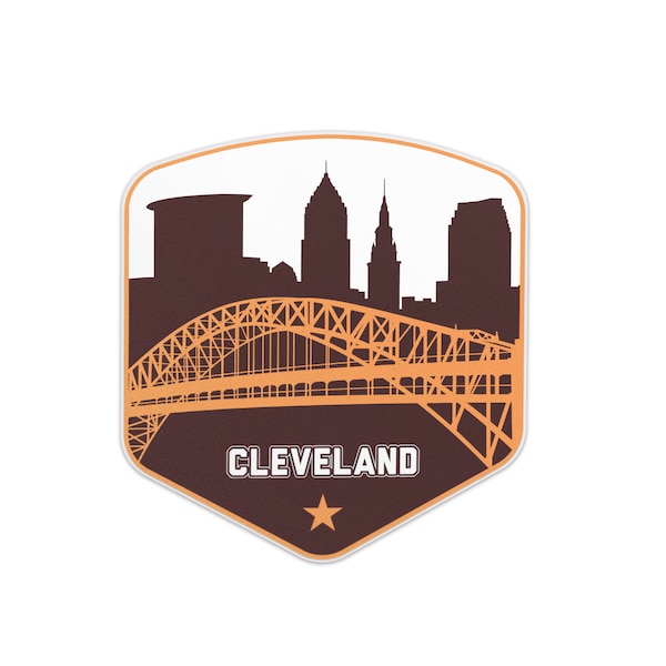 Cleveland Skyline Ohio  3in Sticker: Laptop, Water bottle, Bumper Sticker Travel Sticker Decal