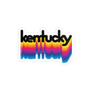 Rainbow Kentucky 3in Sticker: Laptop, Water bottle, Bumper Sticker Travel Sticker Decal