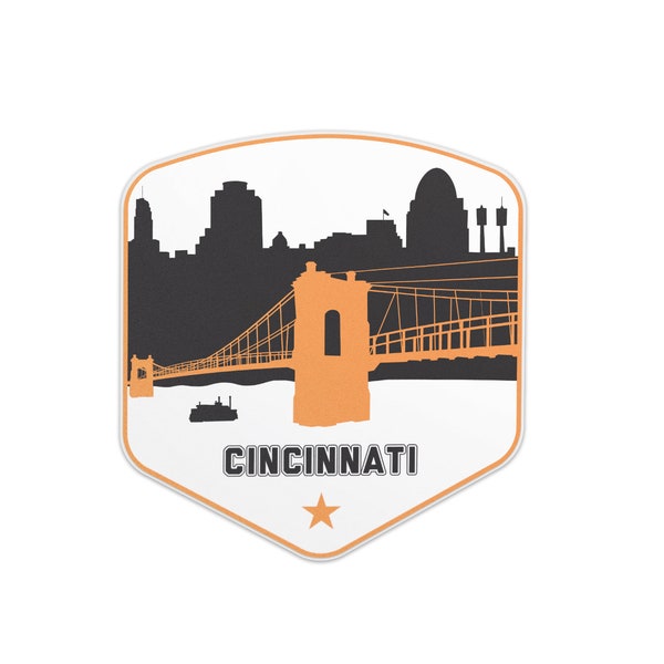 Cincinnati Skyline Ohio  3in Sticker: Laptop, Water bottle, Bumper Sticker Travel Sticker Decal