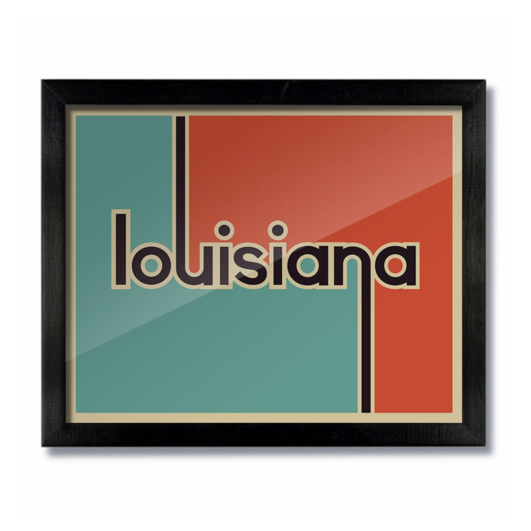 Louisiana Retro Vintage Poster Print Wall Art Travel Poster Etsy