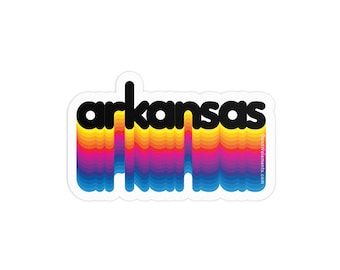 Rainbow Arkansas 3in Sticker: Laptop, Water bottle, Bumper Sticker Travel Sticker Decal