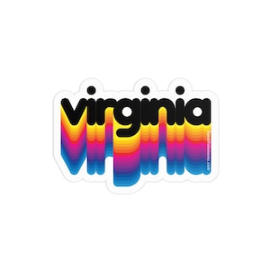 Rainbow Virginia 3in Sticker: Laptop, Water bottle, Bumper Sticker Travel Sticker Decal